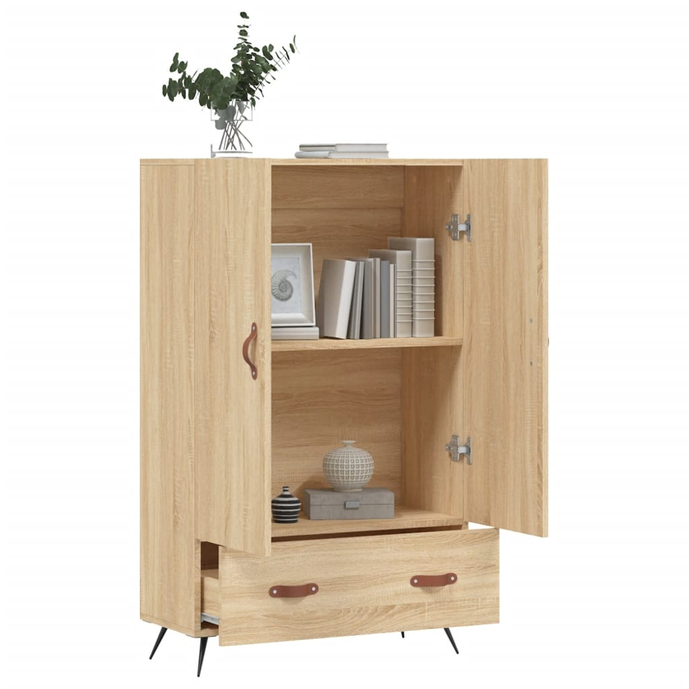 vidaXL 2 Door Single Drawer Sonoma Oak Highboard Image 3