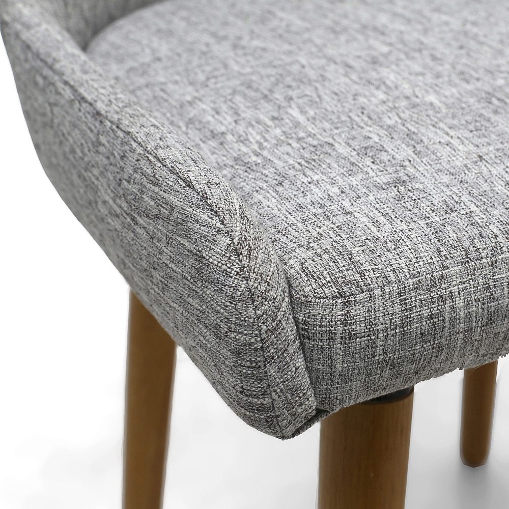 Capri Set of 2 Grey Flax Effect Weave Dining Chair Image 5