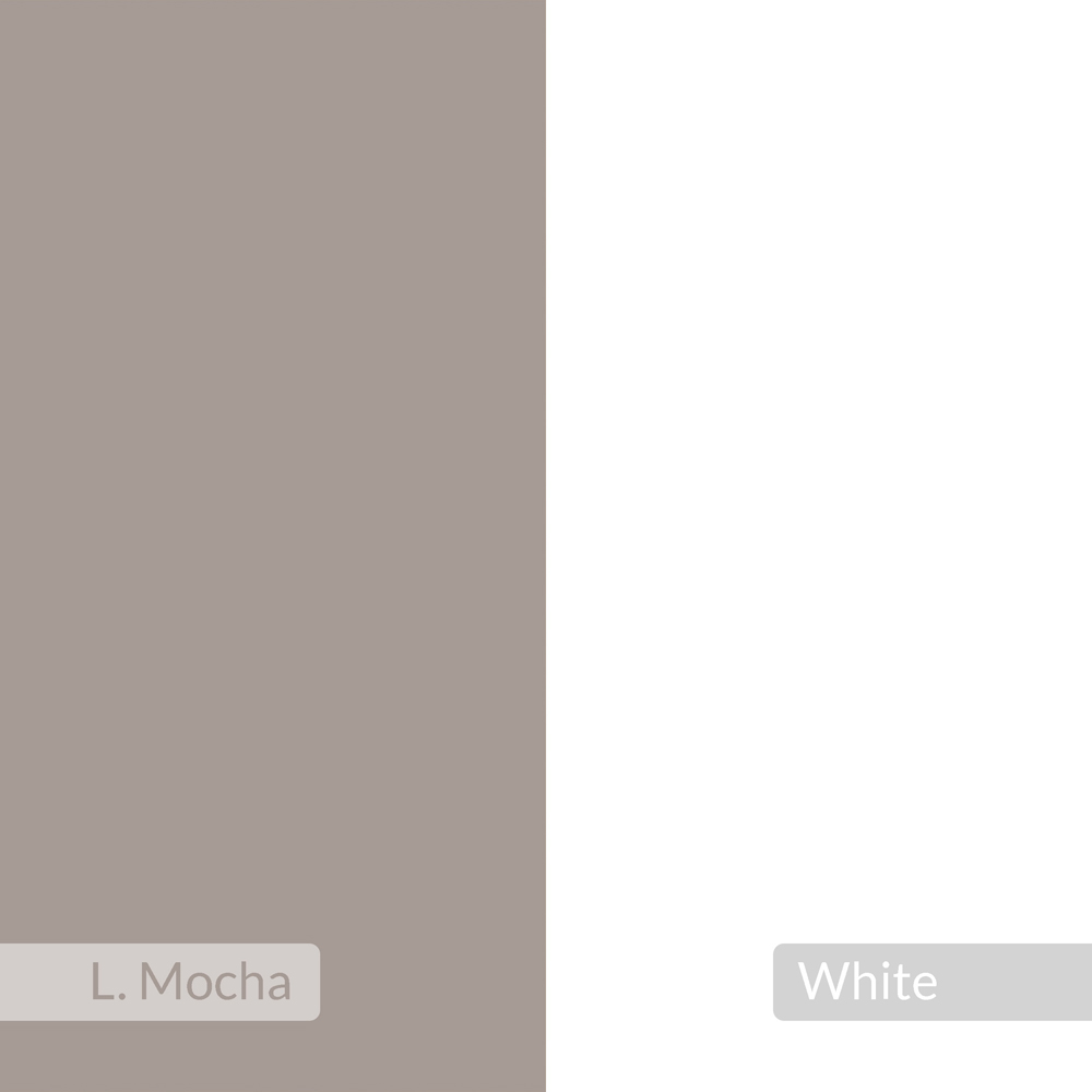 Decortie Eleva Single Shelf White and Mocha Grey Modern Wall Mounted Coat Hanger Image 5