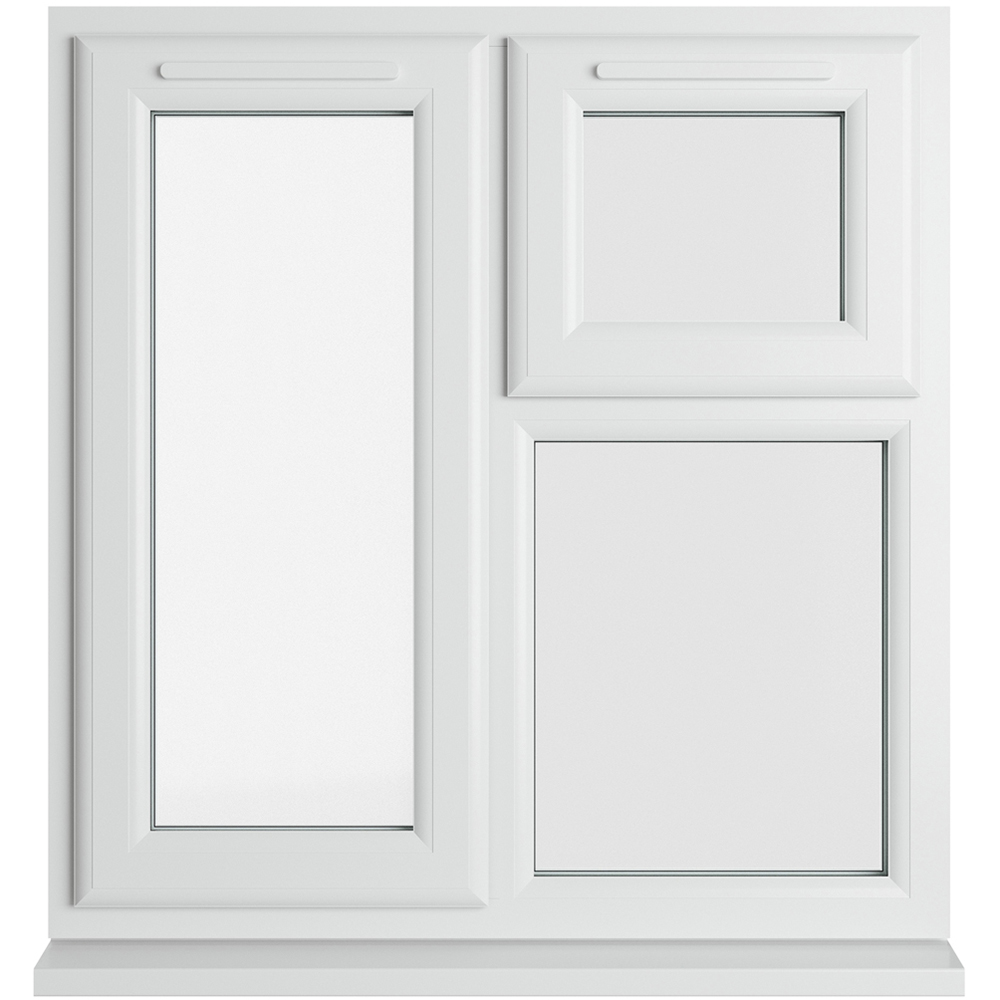 Crystal uPVC Double Glazed Window LH Side Hung and Top Opener White Clear Glass 905x965mm Image 1