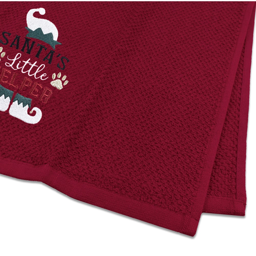 Noel Square Santas Helper Red Tea Towel 3 Pack Image 4