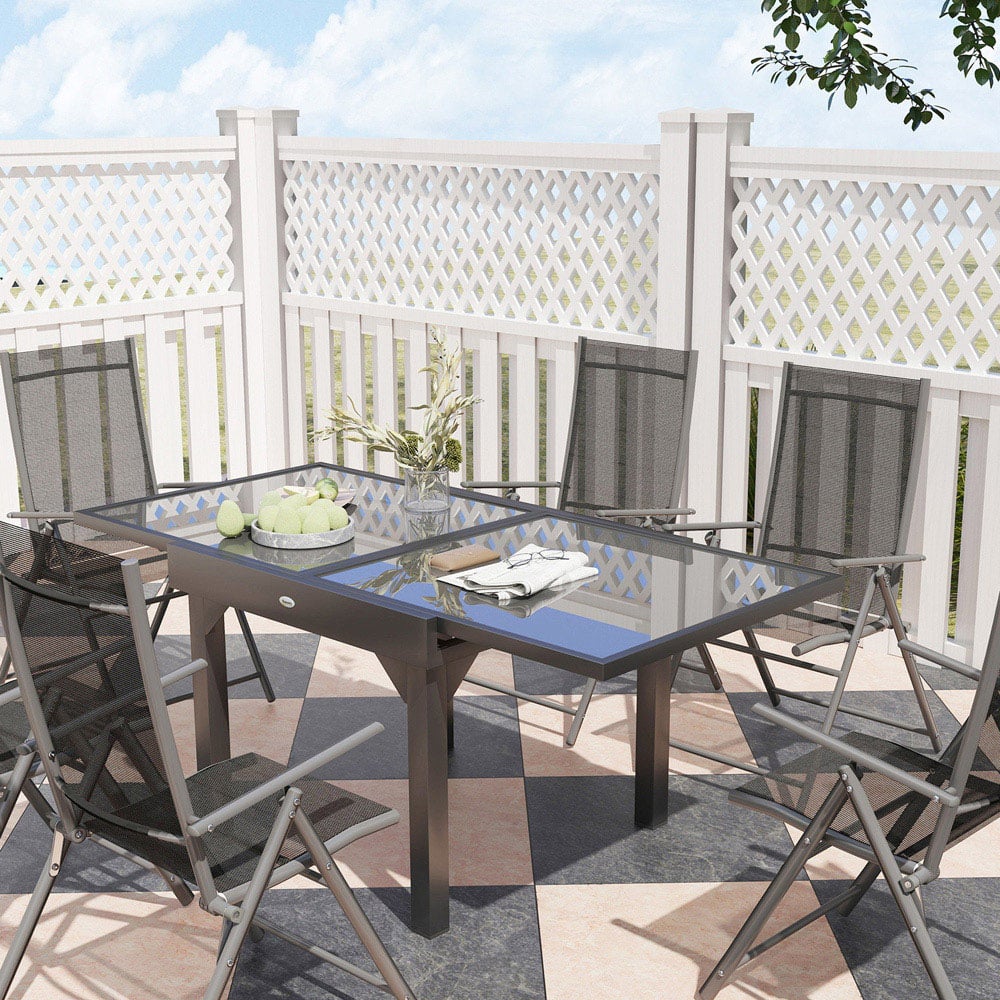Outsunny 6 Seater Extendable Outdoor Dining Set Image 3