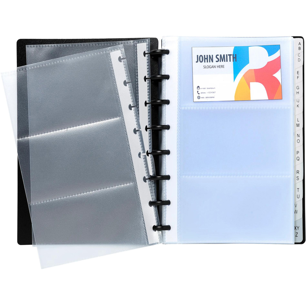 Exacompta Exactive 120 View Black Business Card Holder 5 Pack Image 2
