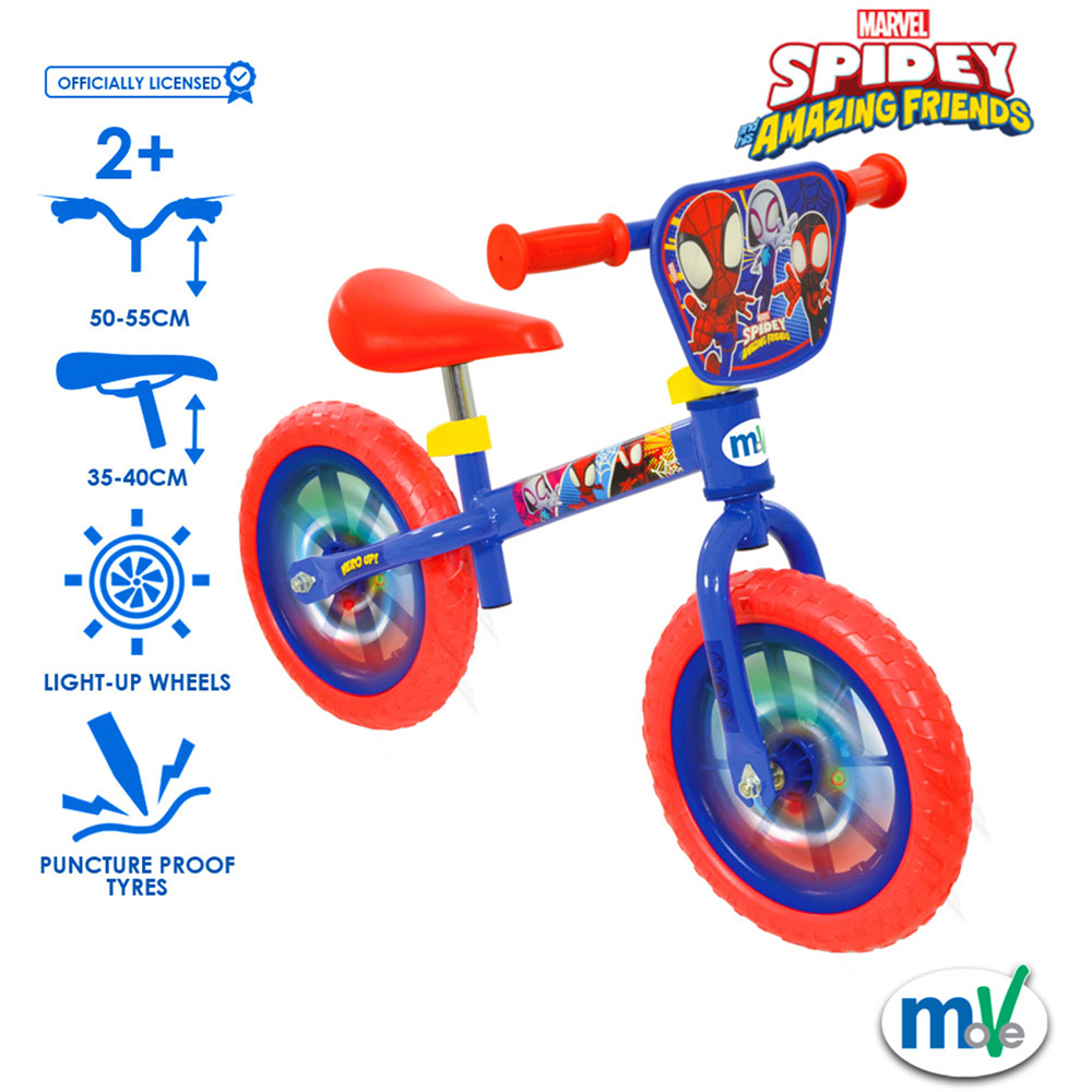 MoVe Spidey and His Amazing Friends 12 inch Balance Bike with Light Up Wheels Image 7