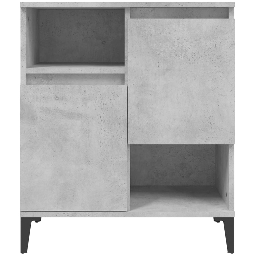 vidaXL 2 Door 2 Shelf Concrete Grey Wooden Sideboard 3 Piece Image 5