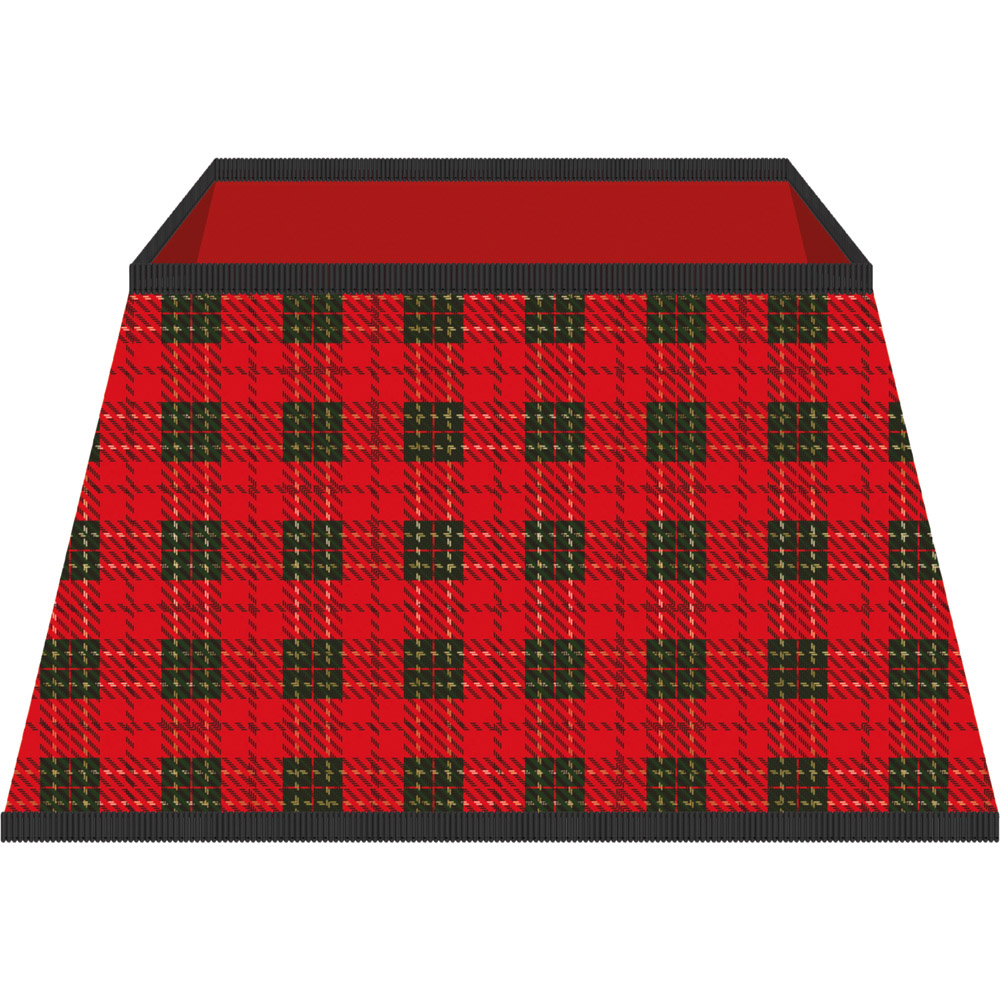 St Helens Black and Red Chequered Christmas Tree Skirt Image 1