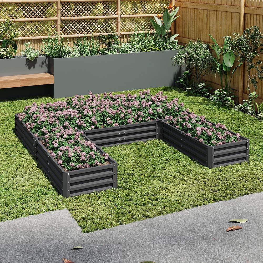 Living and Home Steel U Shaped Raised Garden Bed Image 2