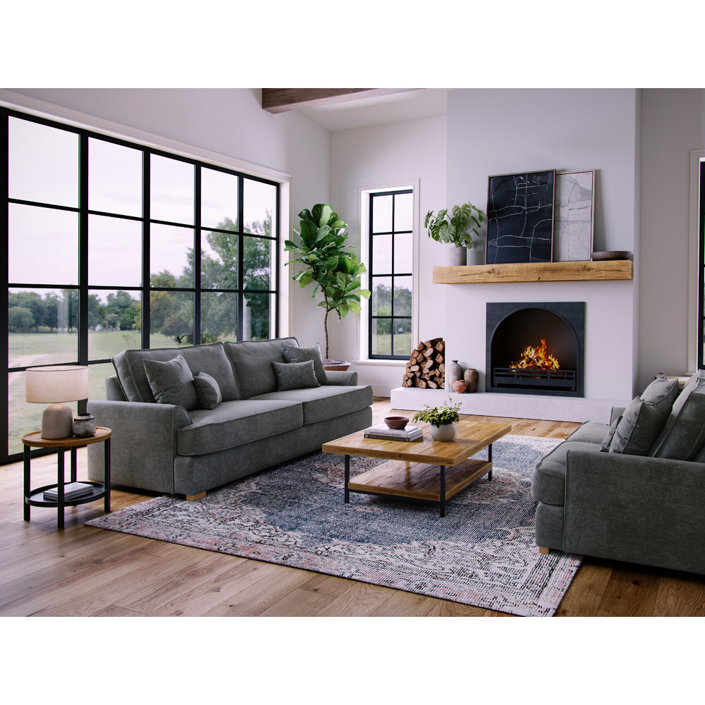 Alba City 4 Seater Steel Fabric Sofa Image 6