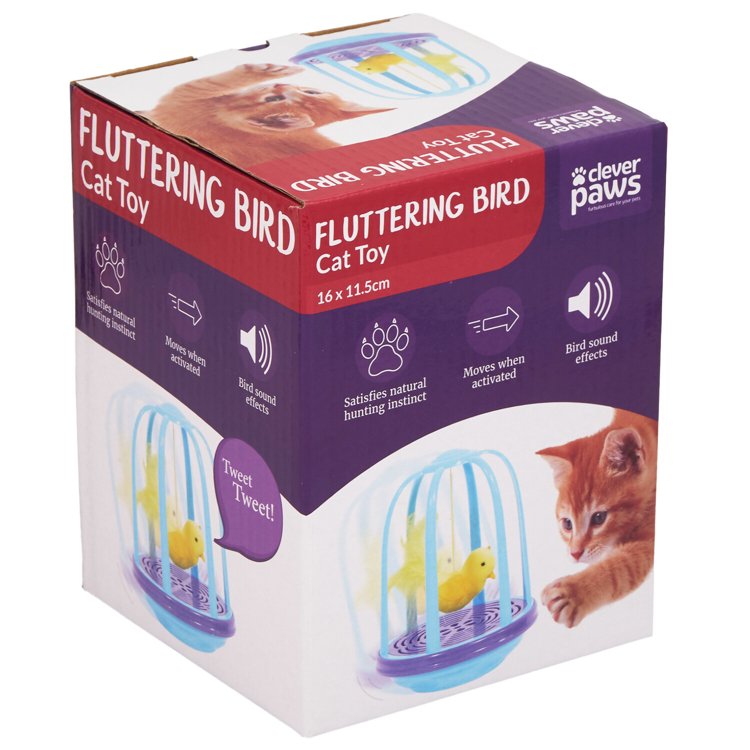 Fluttering Bird Cat Toy - Blue Image 2