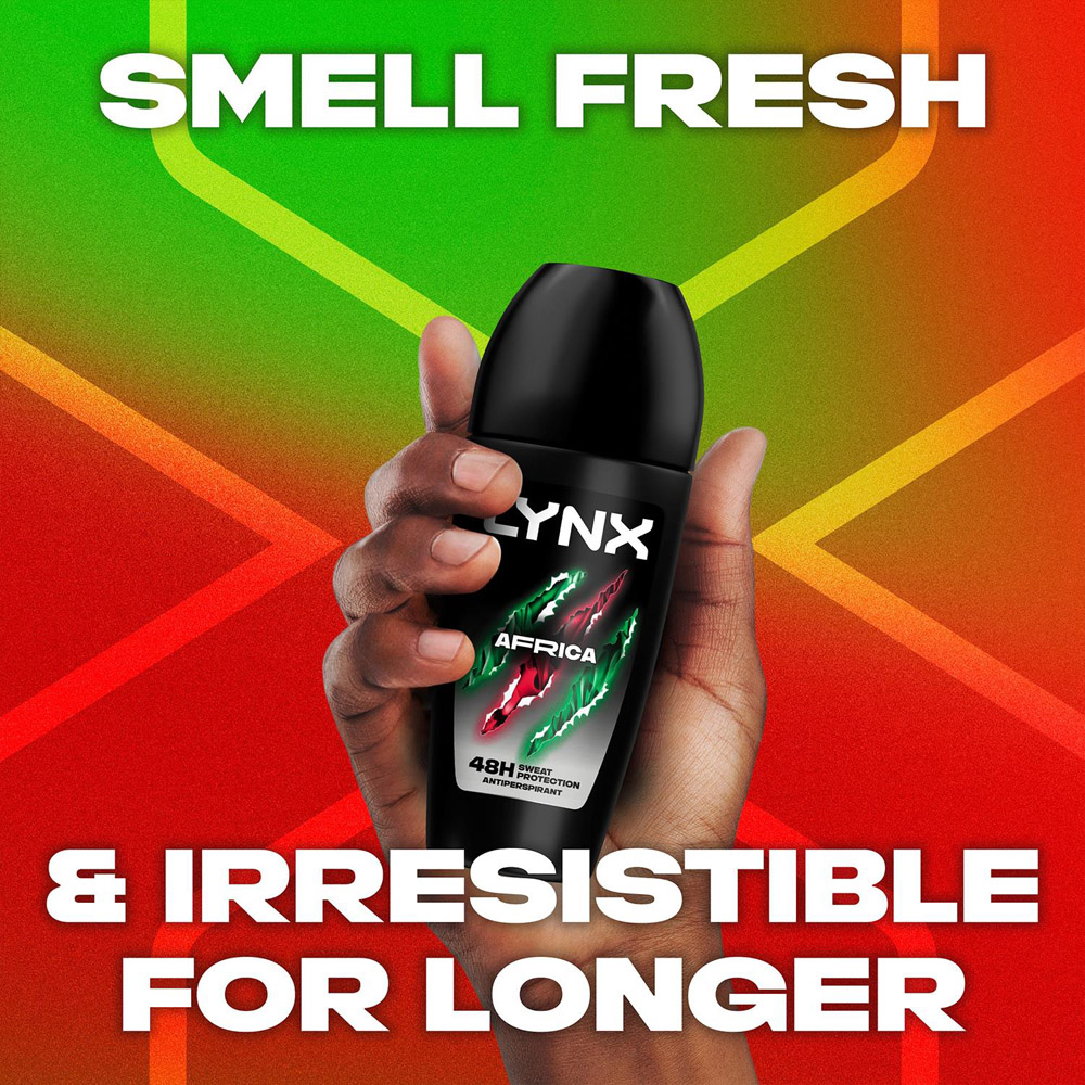 Lynx Africa 48H Sweat Protection Anti-Perspirant Roll On 50ml 3 Pack Image 4