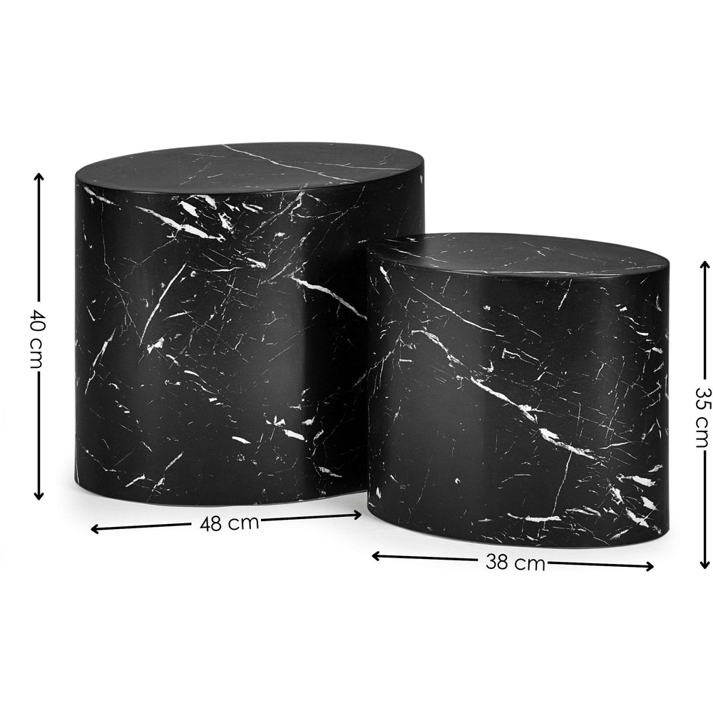 Julian Bowen Toba Black Marble Effect Nest of Tables Set of 2 Image 9