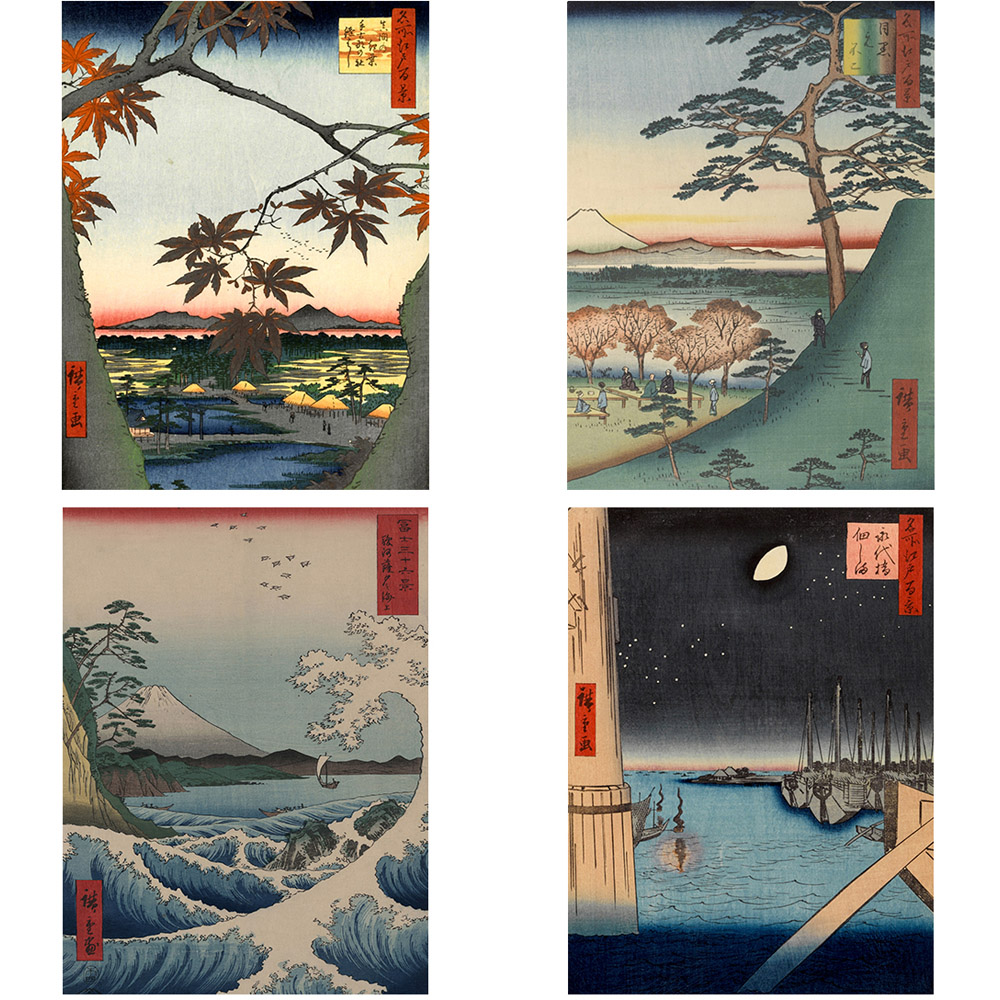 Wee Blue Coo Utagawa Hiroshige Japanese Woodblock Ukiyo-e Wall Art Print 30 x 41cm 8 Pack Image 4