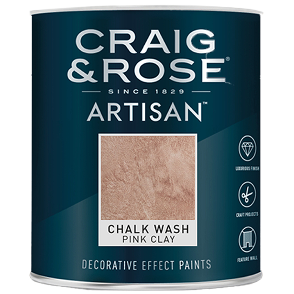 Craig & Rose Artisan Walls & Ceilings Chalk Wash Pink Clay Chalky Paint 750ml Image 2