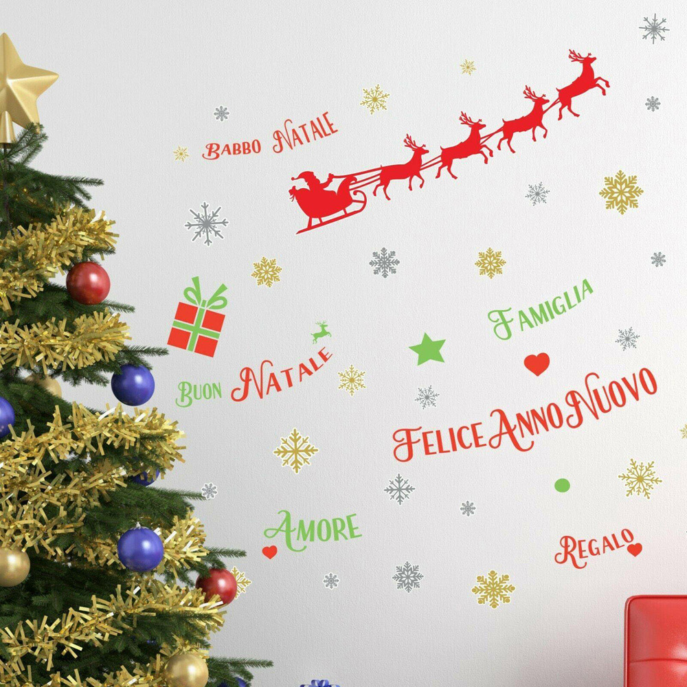 Walplus Italian Quotes Reindeer Self Adhesive Christmas Wall Stickers Image 2