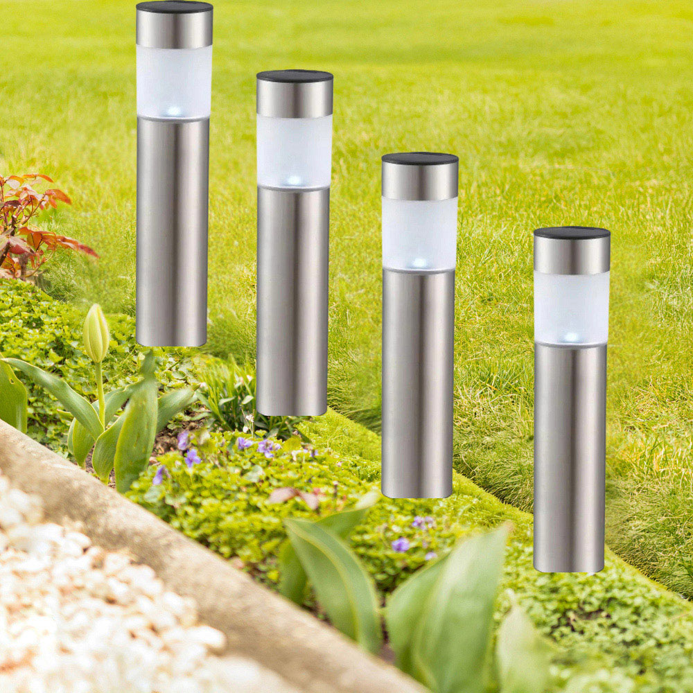 Garden Mile 4 Pack Bollard Solar LED Pathway Light Image 4