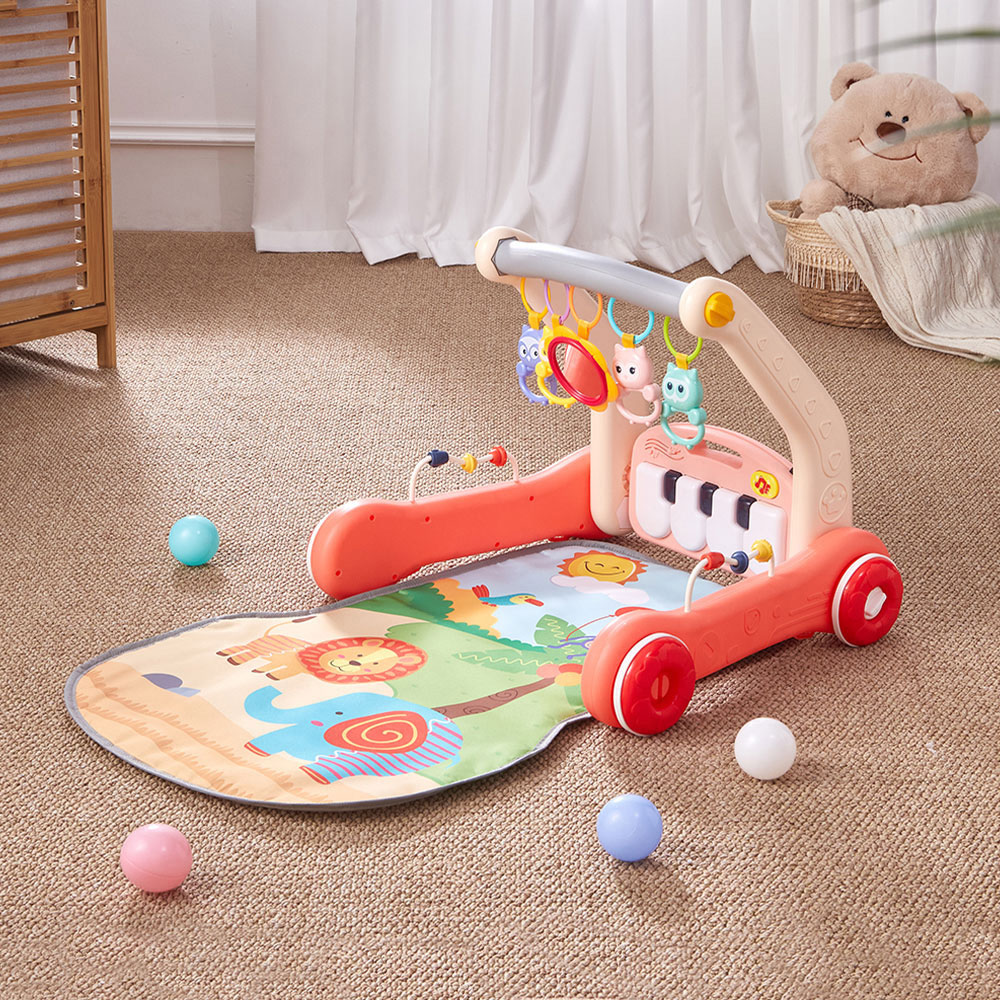 H&O Direct 2-in-1 Baby Play Mat with Walker and Piano Image 2