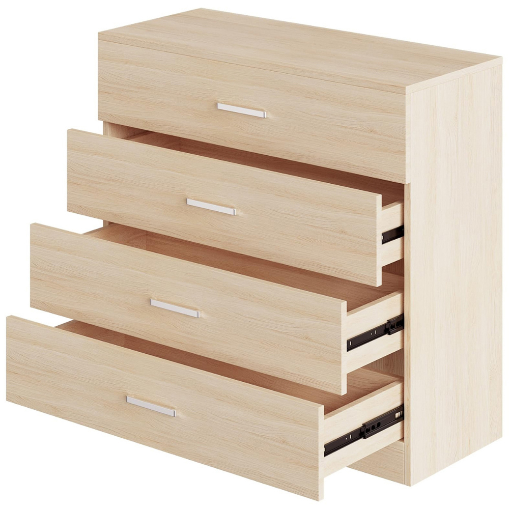 Alivio 4 Drawer Brown Bedside Storage Cabinet Image 3