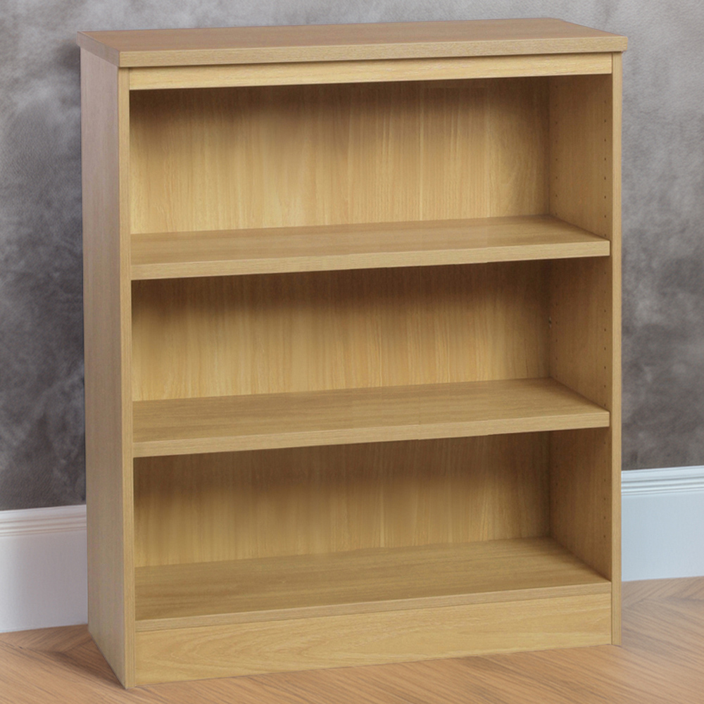R White Cabinets 3 Shelf Classic Oak Mid Height Bookcase Image 1