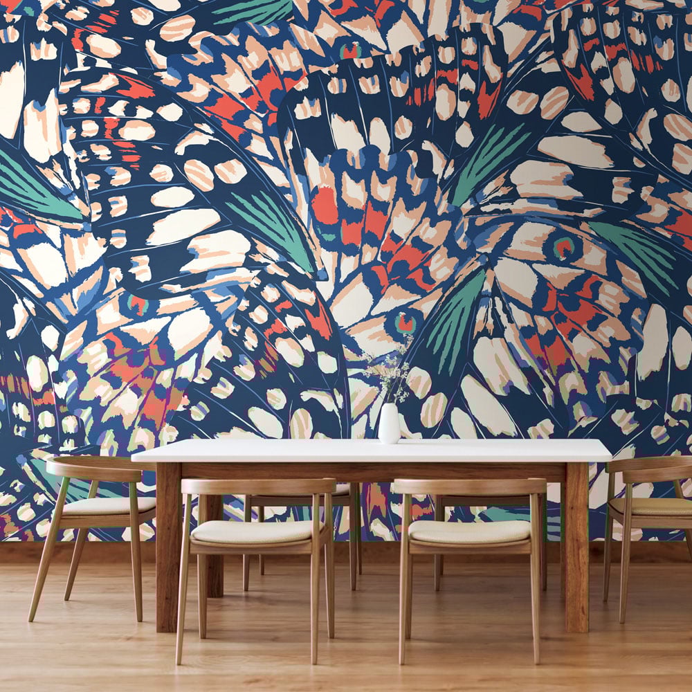 Origin Murals Butterfly Wings Blue Wall Mural Image 1