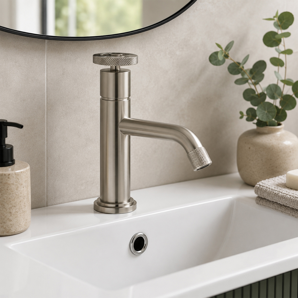 Go Bathrooms Urban Brushed Nickel Mono Basin Mixer Tap Image 2