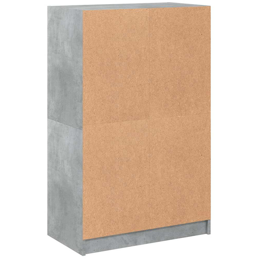 vidaXL 2 Glass Door 6 Shelf Concrete Grey Highboard Image 9