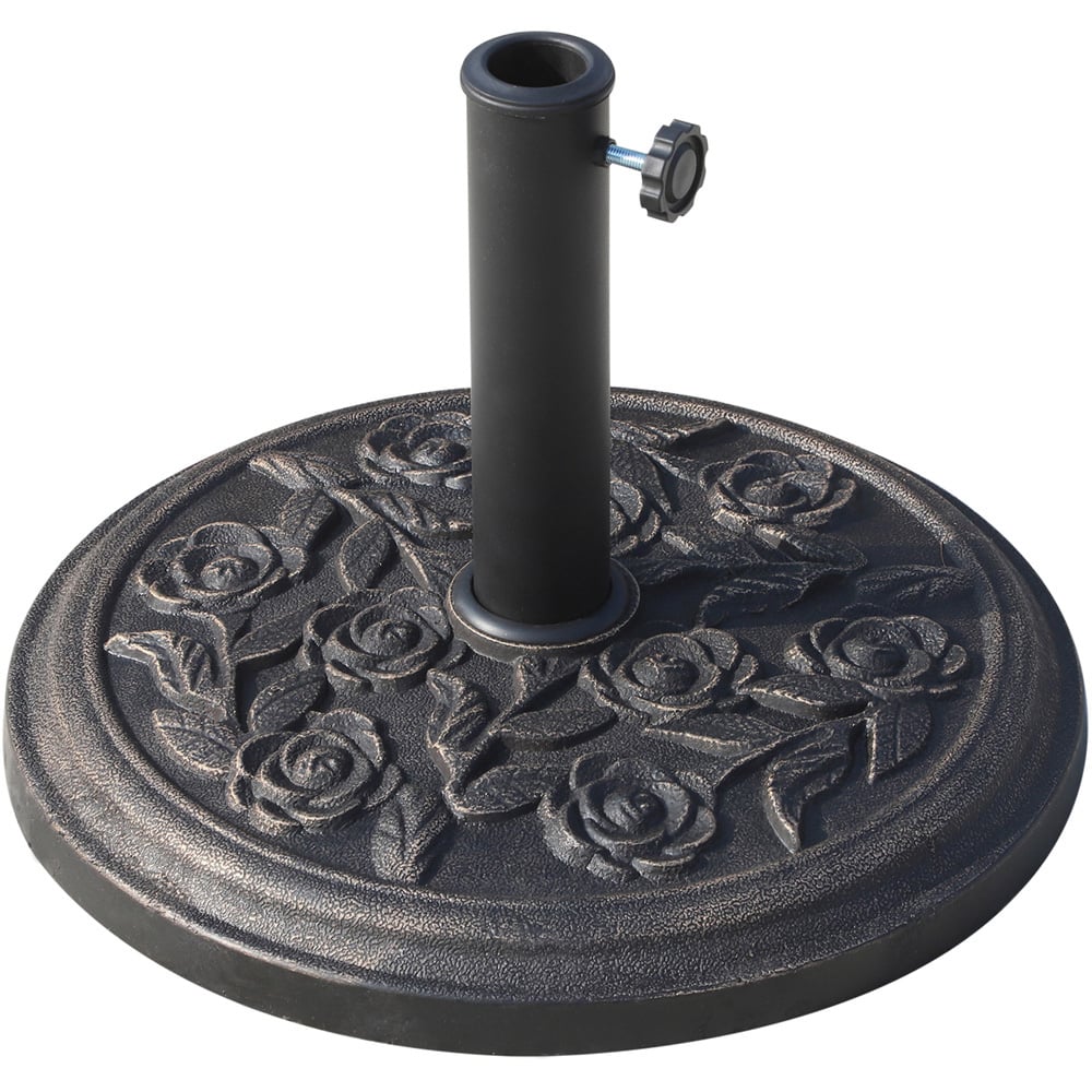 Outsunny Bronze Round Resin Parasol Base 9kg Image 1