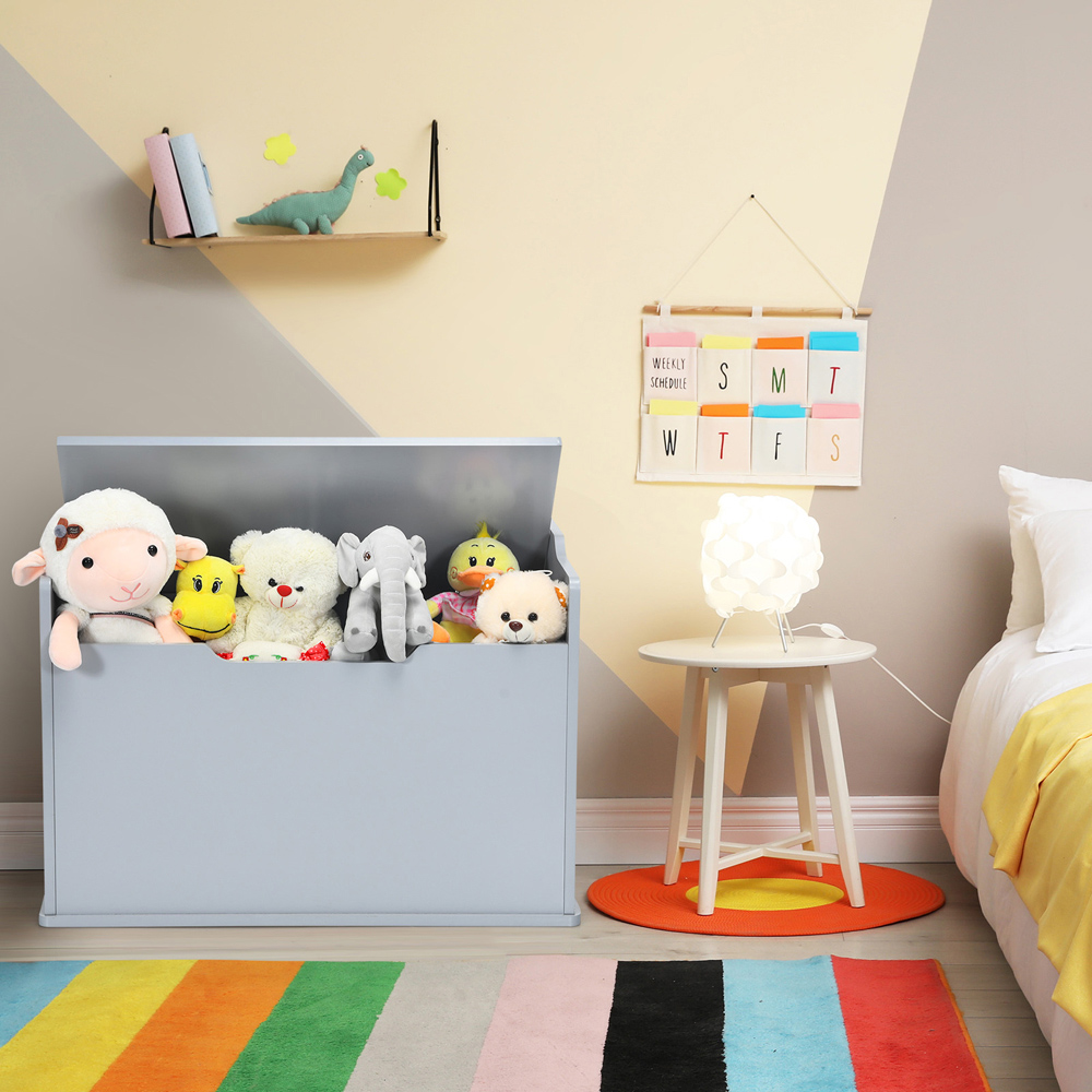 Costway Grey Kids Toy Box and Bench Wilko