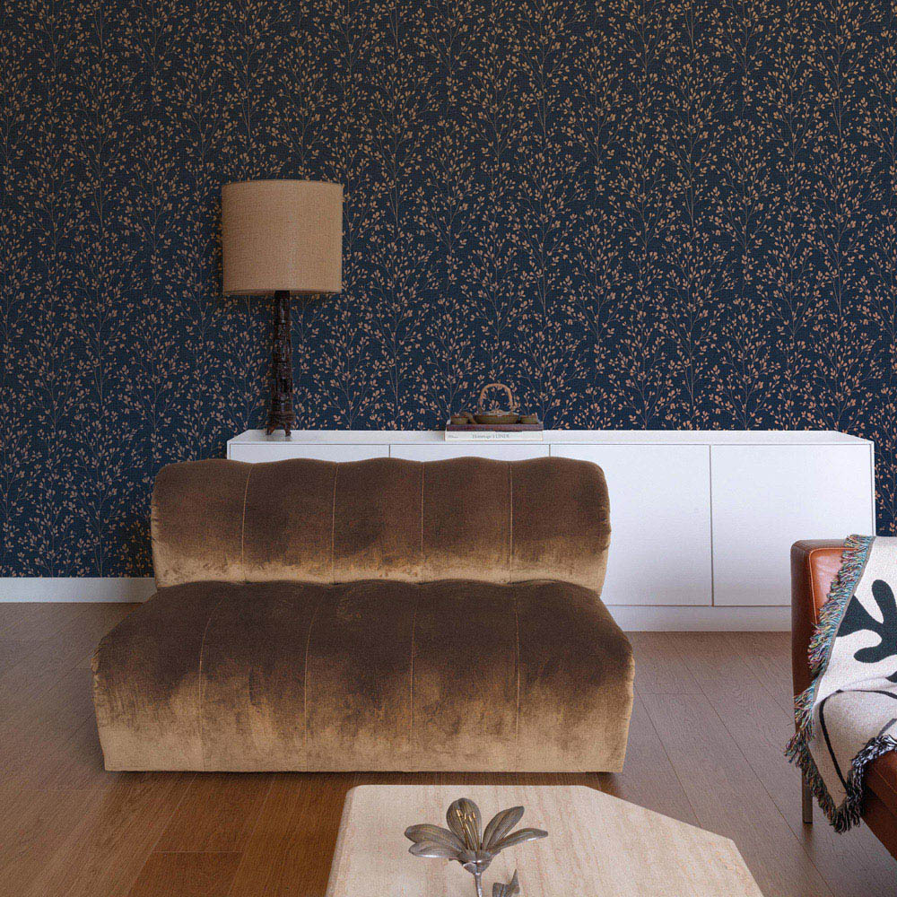 Grandeco Calluna Navy Blue Wallpaper Image 3