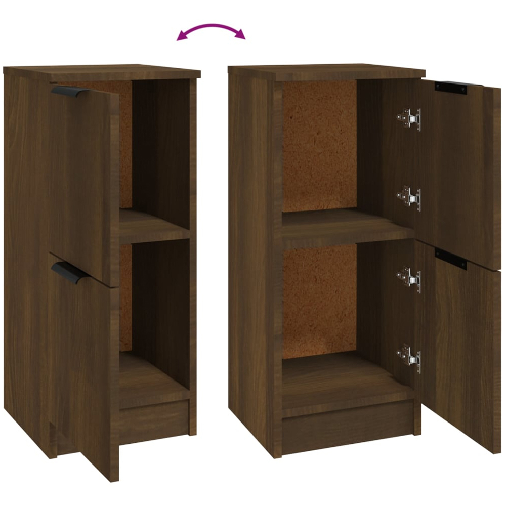 vidaXL 2 Door Brown Oak Narrow Sideboard Image 8
