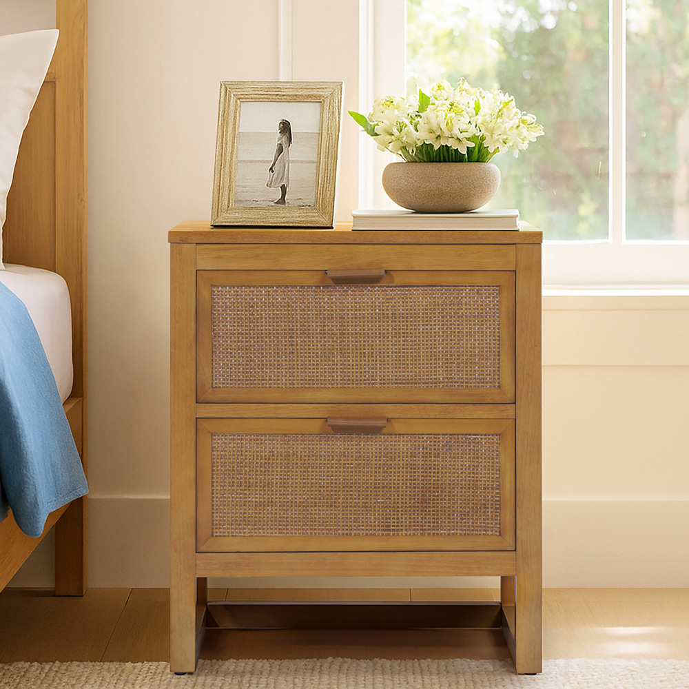 Teamson Home Hatteras 2 Drawer Natural Nightstand Image 8
