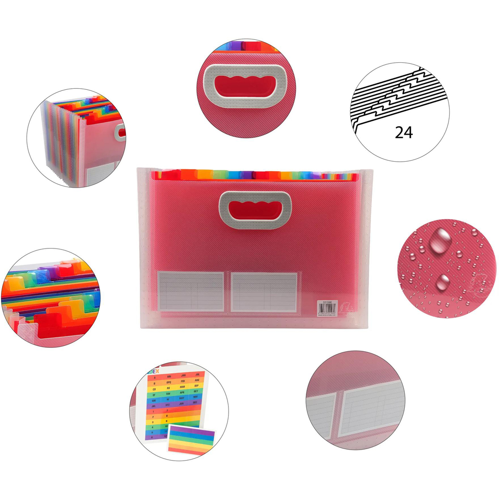 Exacompta Crystal 24P Expanding File with Handle 4 Pack Image 6