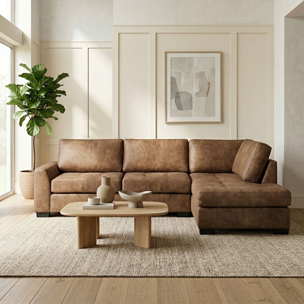 Mayfair Large Corner Sofa Brown Right-hand Image 3