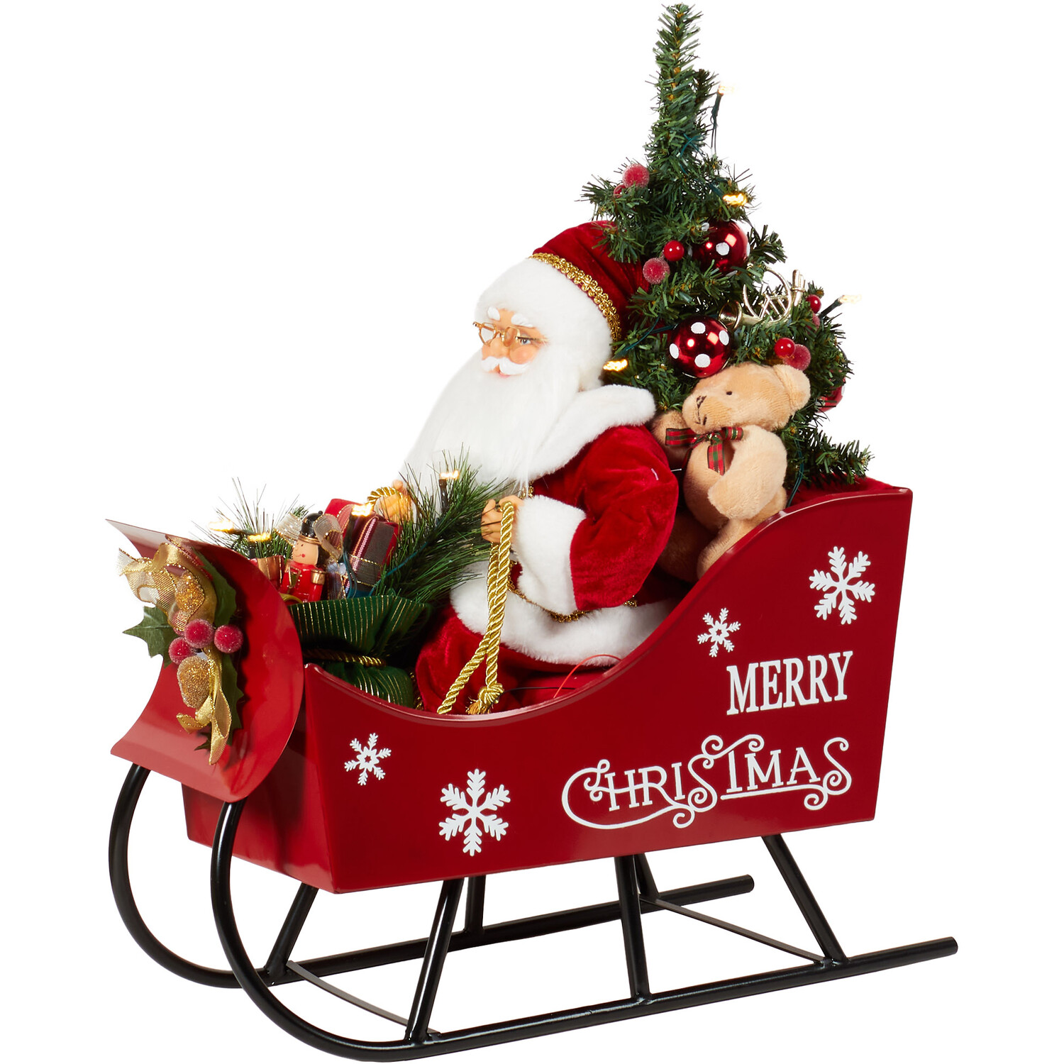 LED Musical Santa In Sleigh - Red Image 4