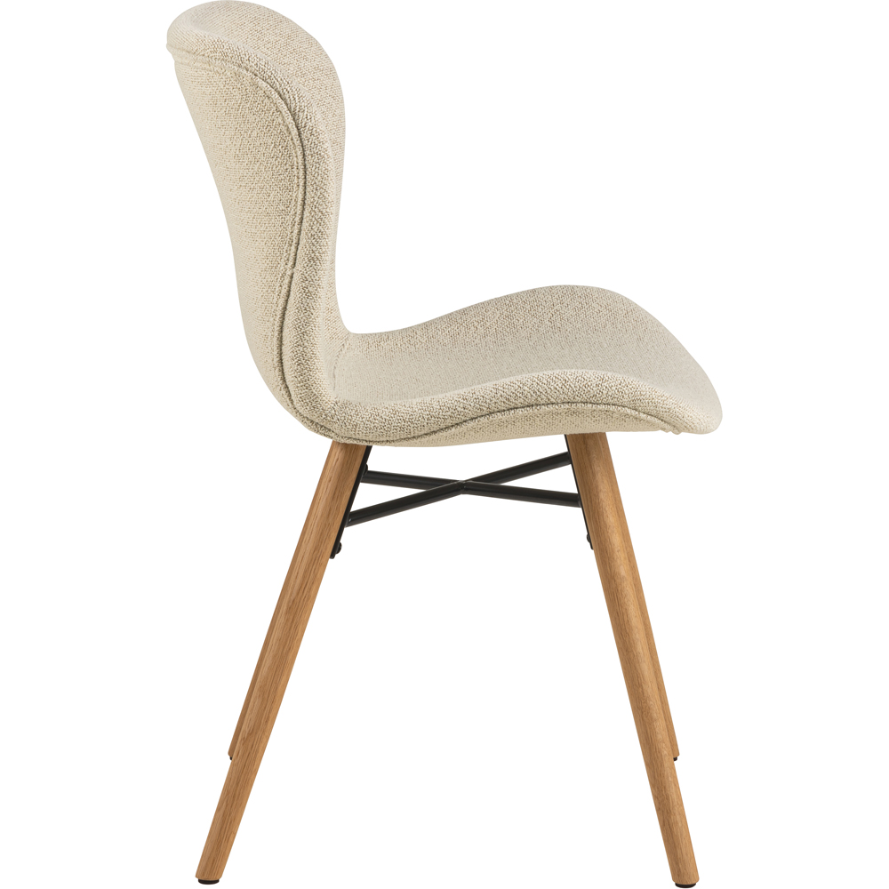 Florence Batilda Set of 2 Cream and Oak Dining Chair Image 3