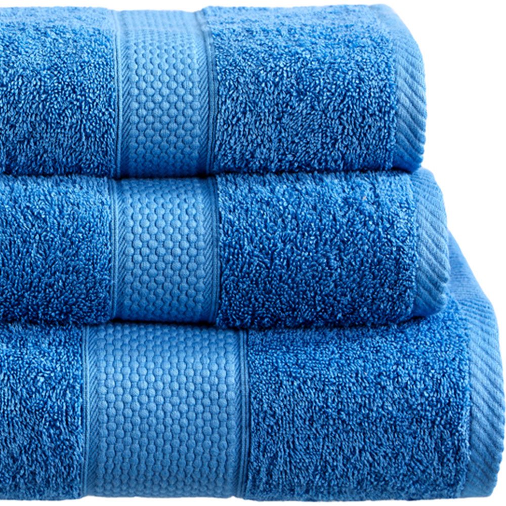 Imperial Ringspun Combed Cotton Cobalt Turkish Face Towel 2 Pack Image 2