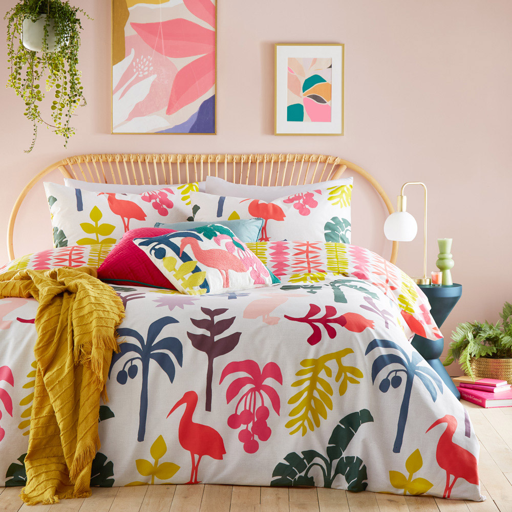 furn. Marula Double Multicolour Tropical Duvet Cover Set Image 4