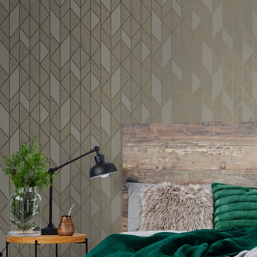 Superfresco Easy Milan Geo Taupe Wallpaper Wilko