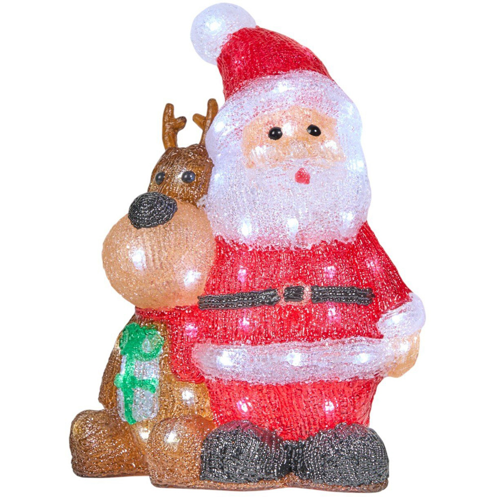 Santa and Reindeer Acrylic FriendsRed and Brown Image 2