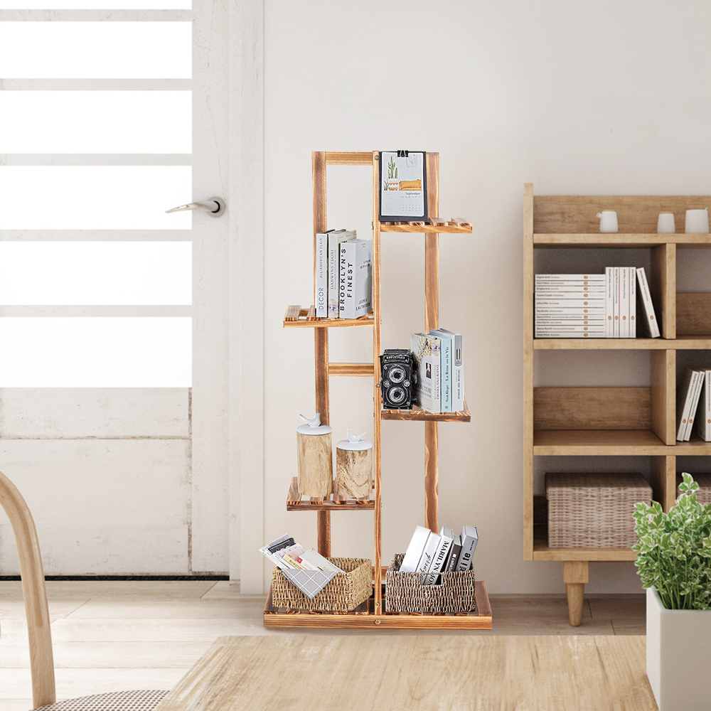 Costway 5 Tier Wooden Freestanding Plant Stand Image 4