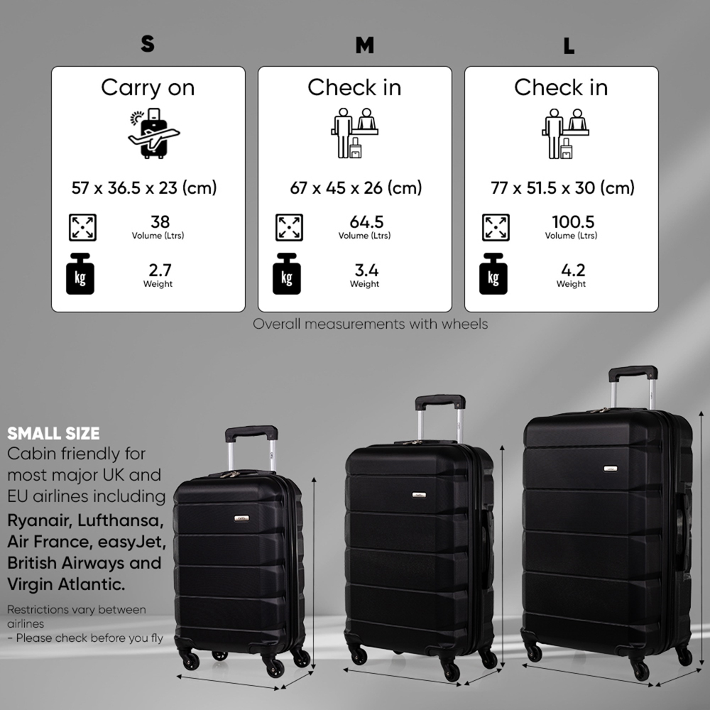 A2B Exodus 26 inch Black Hard Shell Hold Suitcase Image 6