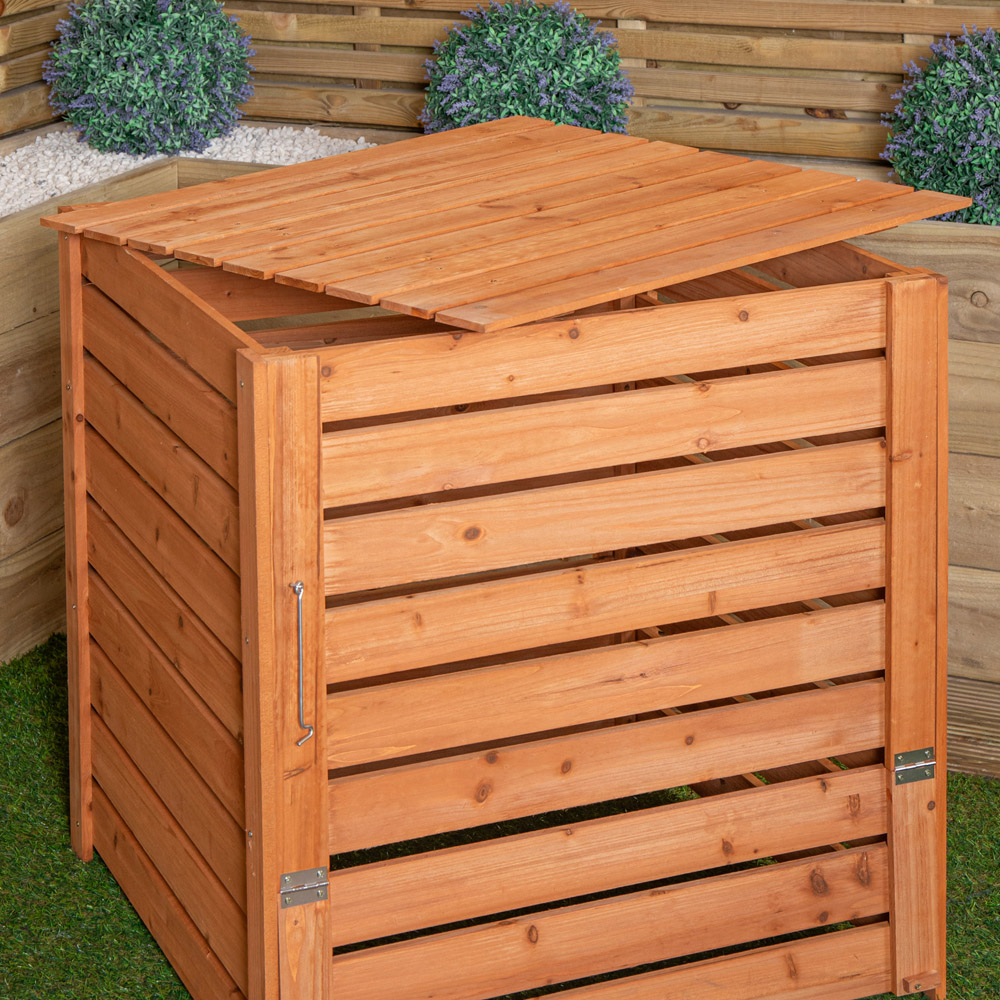 Samuel Alexander Large Wooden Garden Compost Bin with Removable Lid and Bottom Door 74 x 71cm Image 7