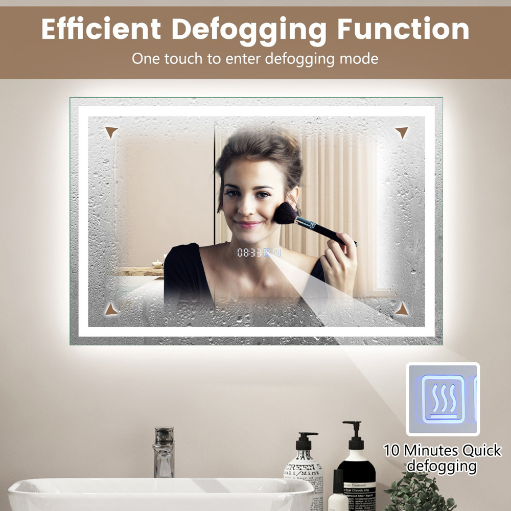 Costway 3 Colour LED Bathroom Wall Mirror 60 x 40cm Image 7
