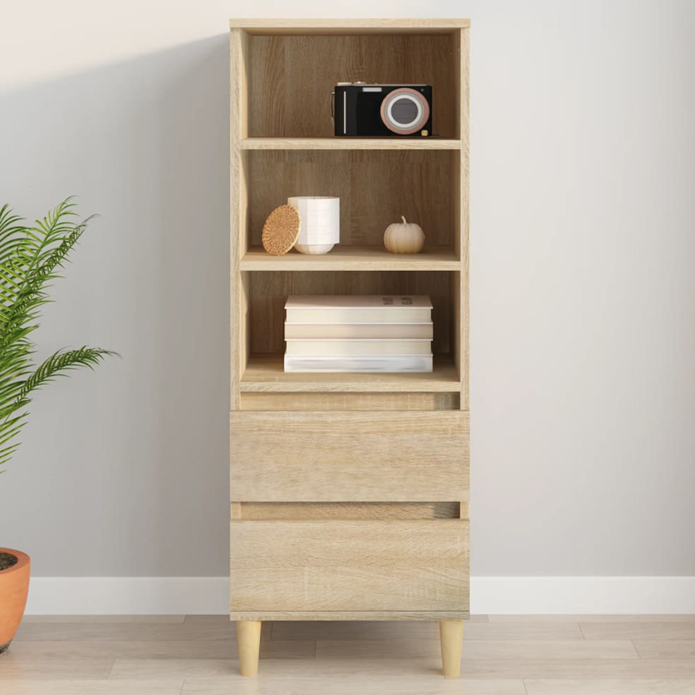 vidaXL 2 Drawer 3 Shelf Sonoma Oak Highboard Image 1