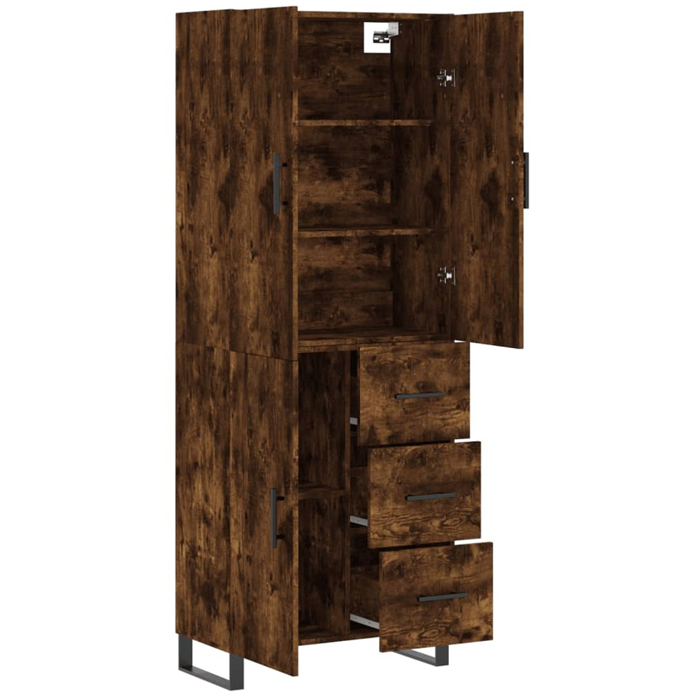 vidaXL 3 Door 3 Drawer Smoked Oak Highboard Image 3