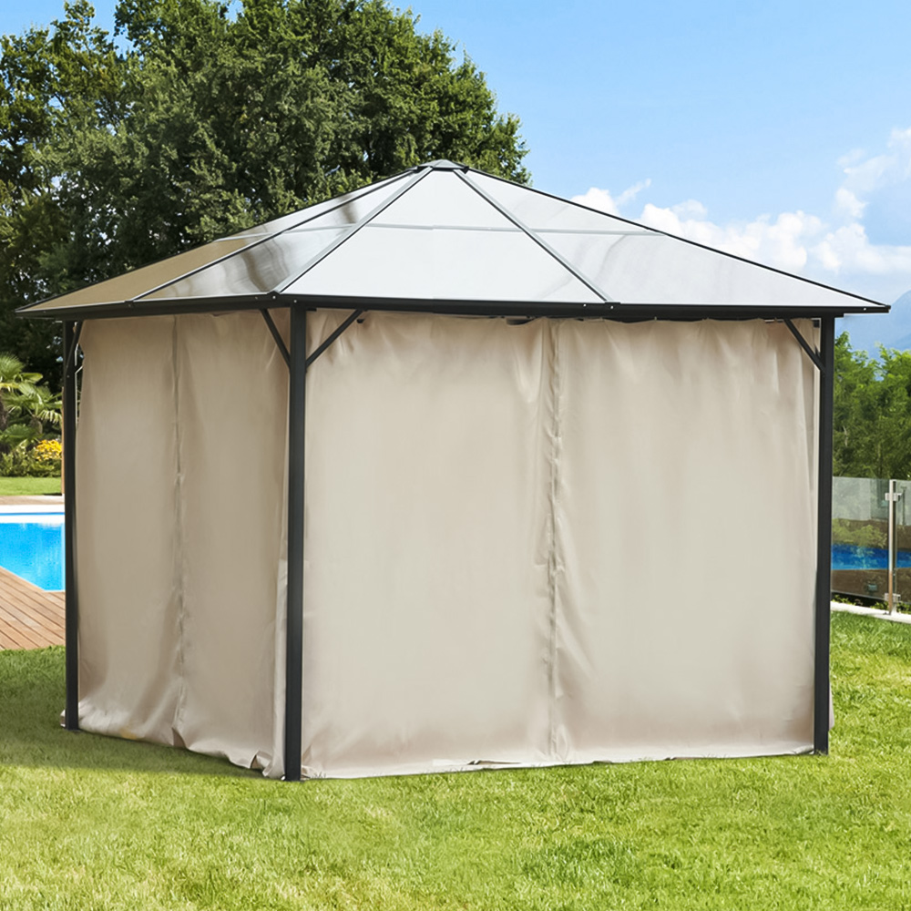 Outsunny 3 x 3m Beige Universal Replacement Gazebo Sidewall Panels 4 Pack Image 1