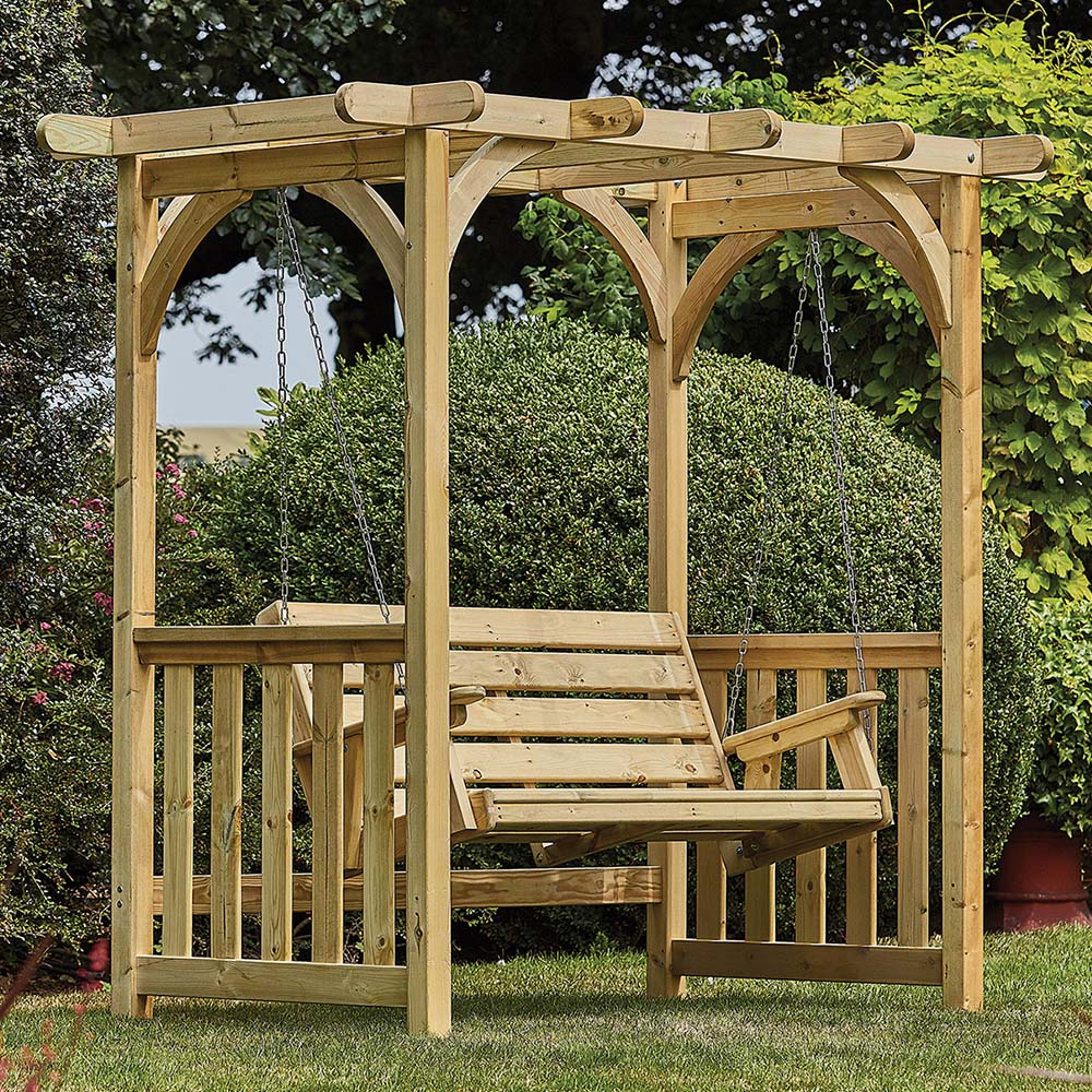 Woodshaw Appleton 2 Seater 7 x 4.5ft Swing Arbour Image 1