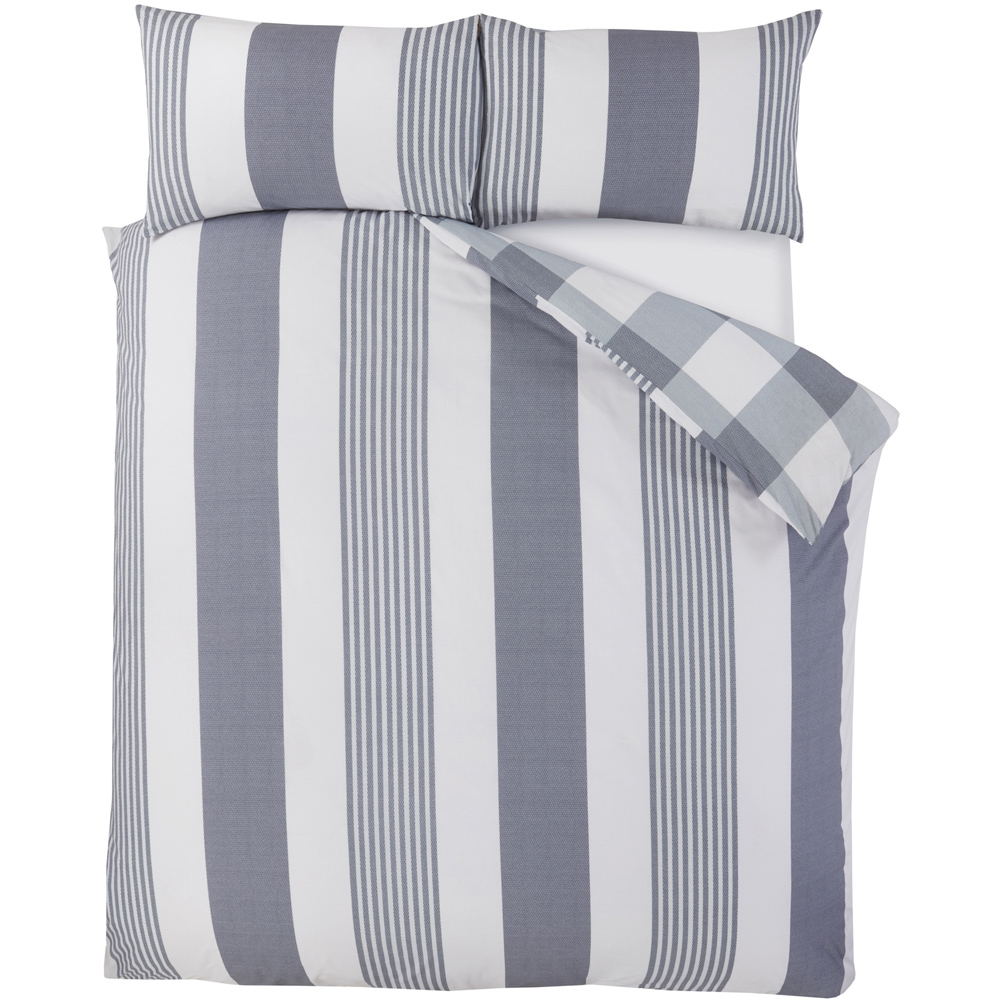 Rapport Home PH Chambray Super King Denim Stripe Duvet Set Image 2