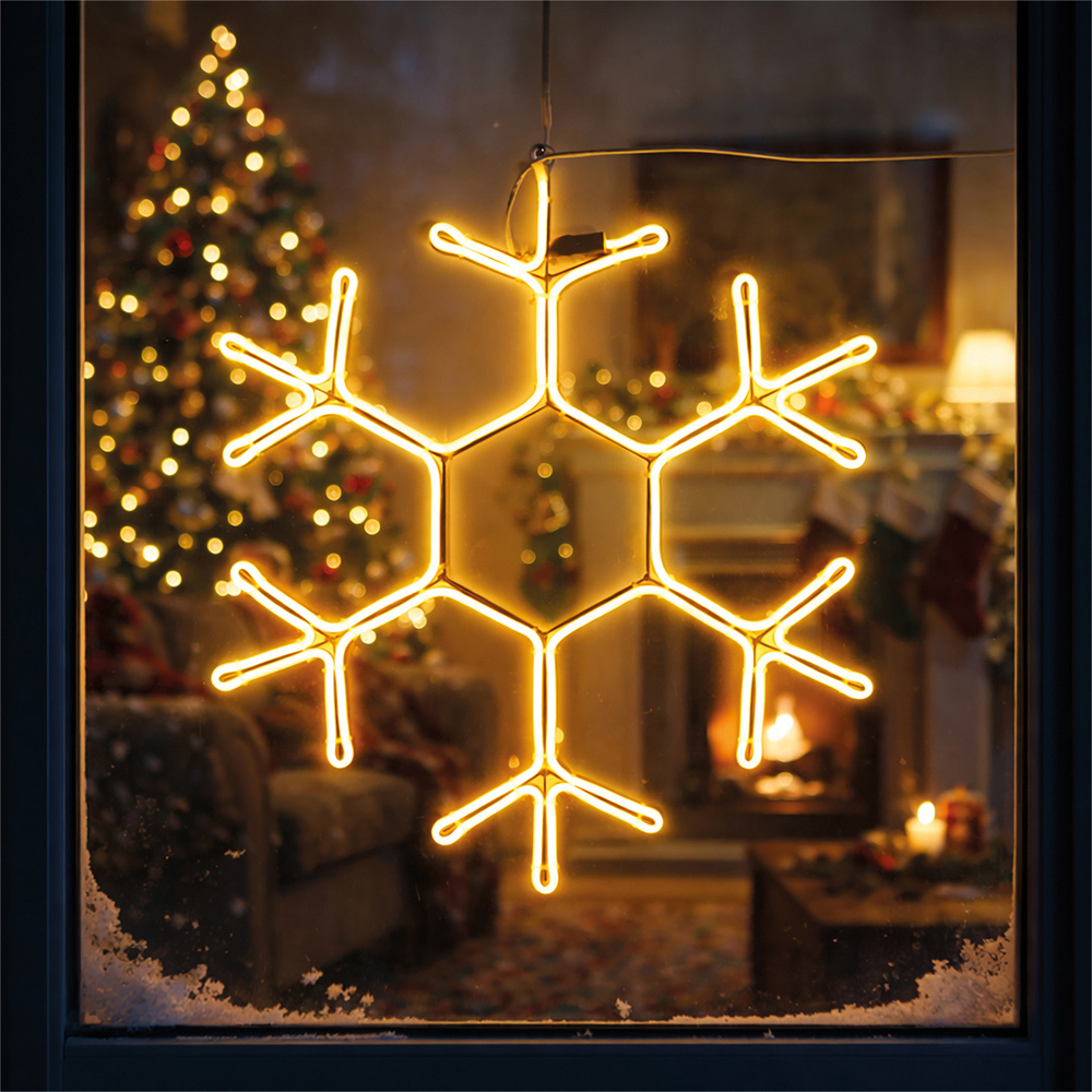 Xmas Haus Warm White SMD LED Neon Snowflake Christmas Decoration 50.5cm Image 2