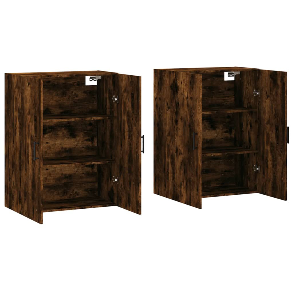 vidaXL 2 Door Smoked Oak Wall Mounted Cabinet Set of 2 Image 3