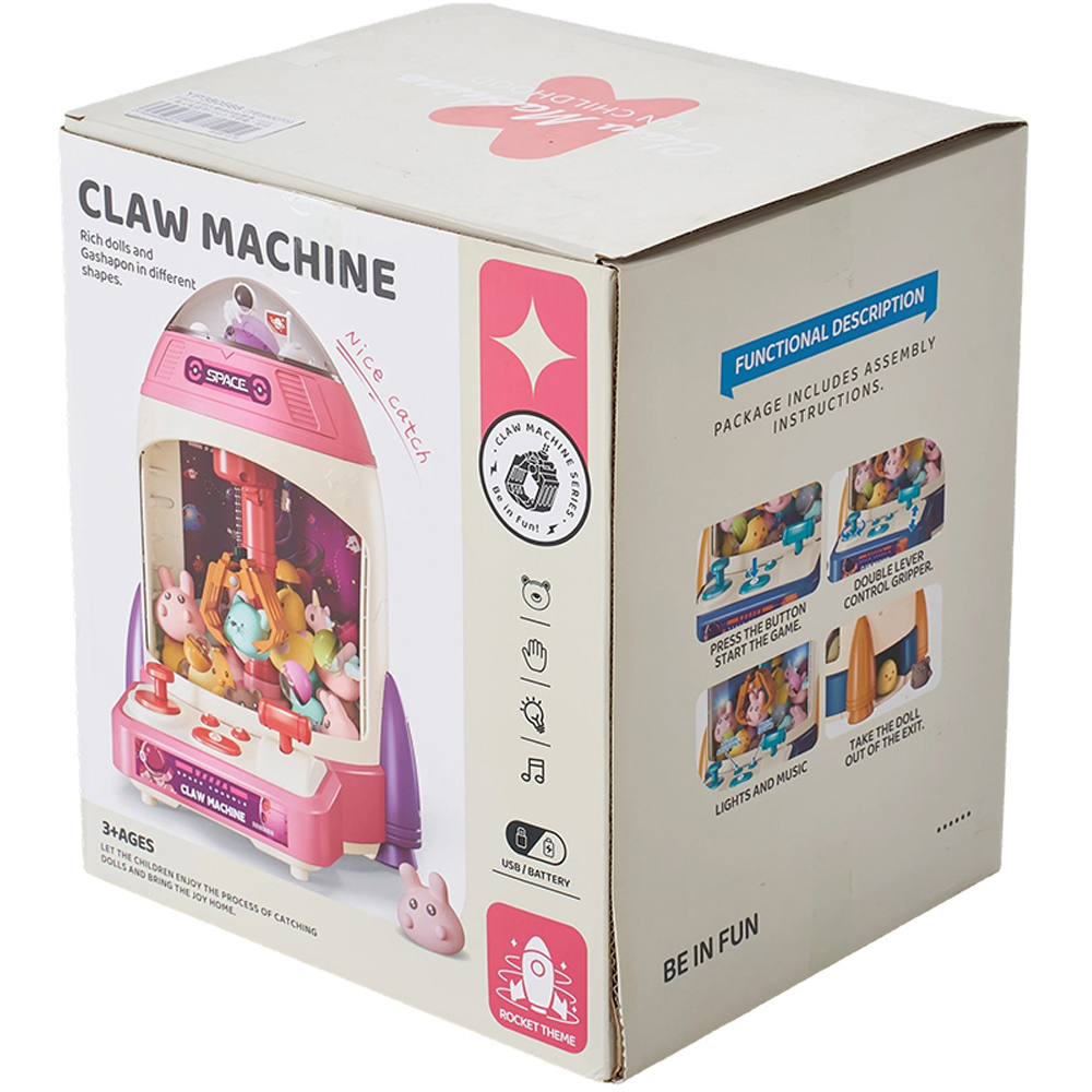 H&O Direct Pink Rocket Mini Toy Grabber Claw Machine Image 2